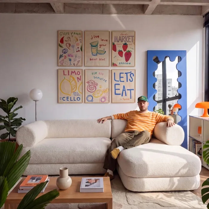 Sofá Cama Nest Tecido Bouclé Linho - Sofá na Caixa